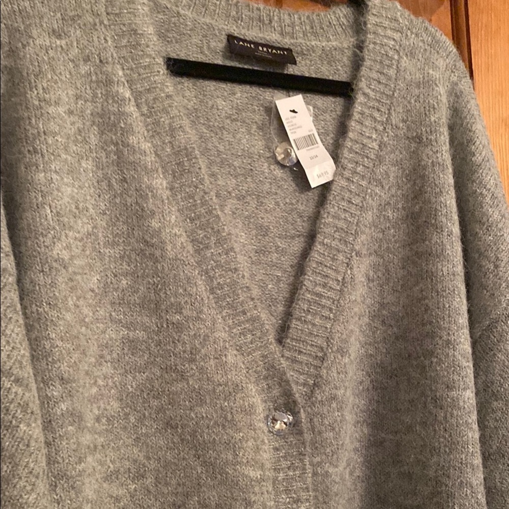 Lane Bryant Gray Cardigan with Balloon Sleeves and V-Neck 22/24 - Picture 7 of 8